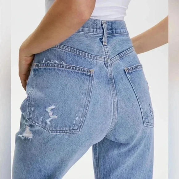 AGOLDE distressed high rise straight  jeans - Picture 10 of 11
